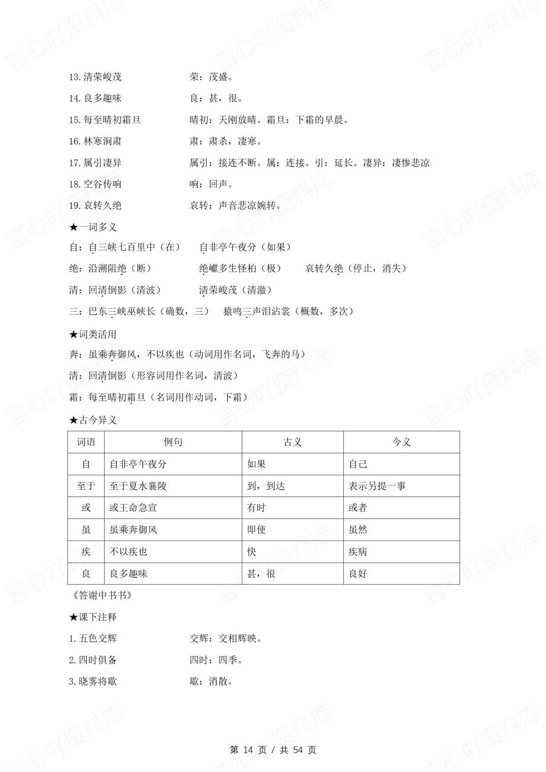 初中语文 | 八年级上同步知识清单（统编版）插图初中语文6