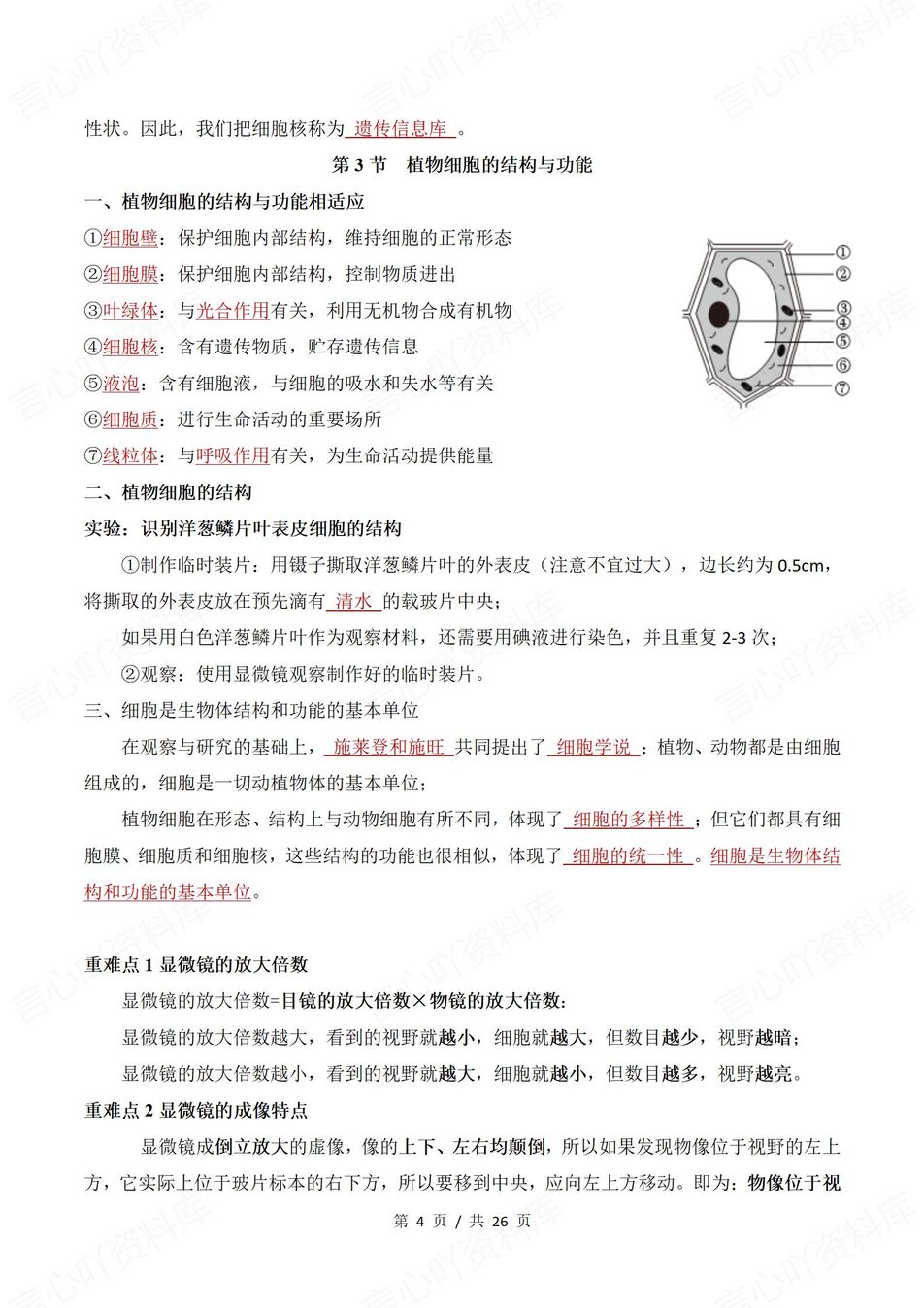 初中生物 | 新教材苏教版七年级上章节知识点归纳总结插图初中生物2