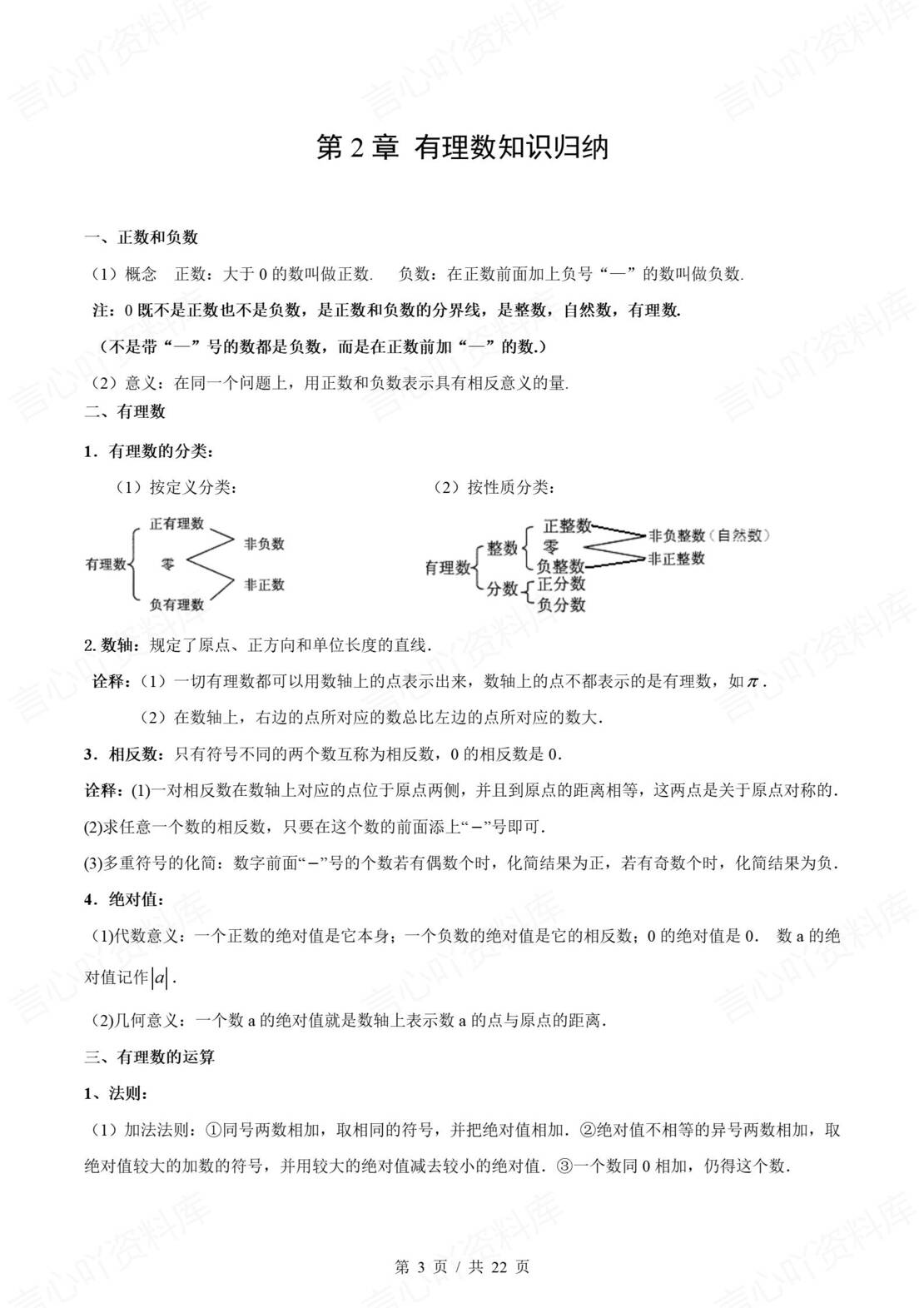 初中数学 | 新教材苏科版七年级上册章节单元知识归纳总结插图初中数学1