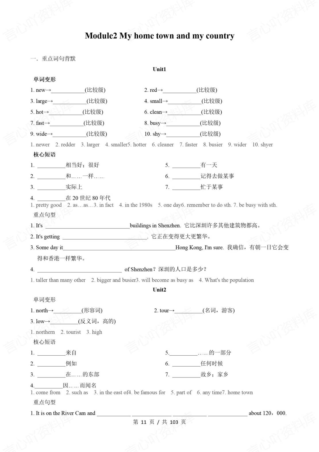 初中英语 | 外研版八年级上册模块知识清单（原卷解析版）插图初中英语1