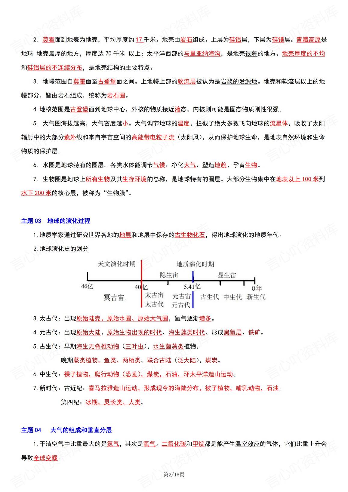 高中地理 | 必修主题分类知识点总结梳理插图高中地理1