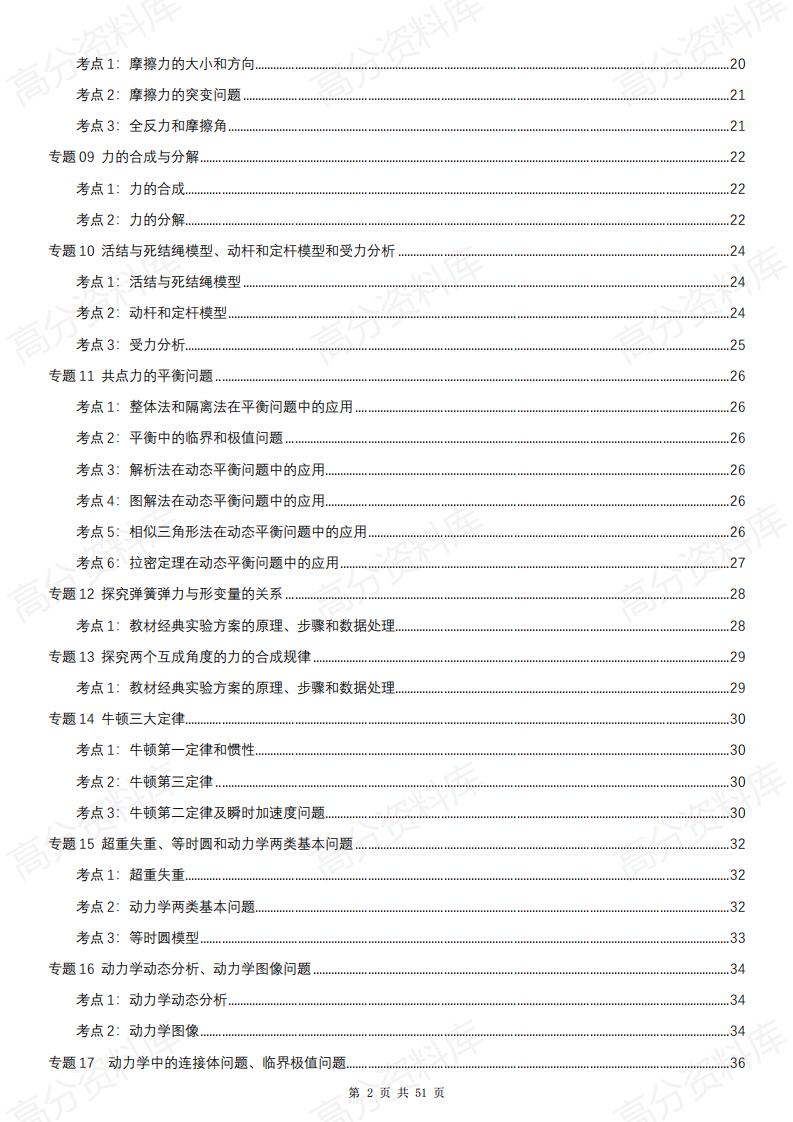 高中物理 | 2025新高一必修一知识考点清单插图高中物理1