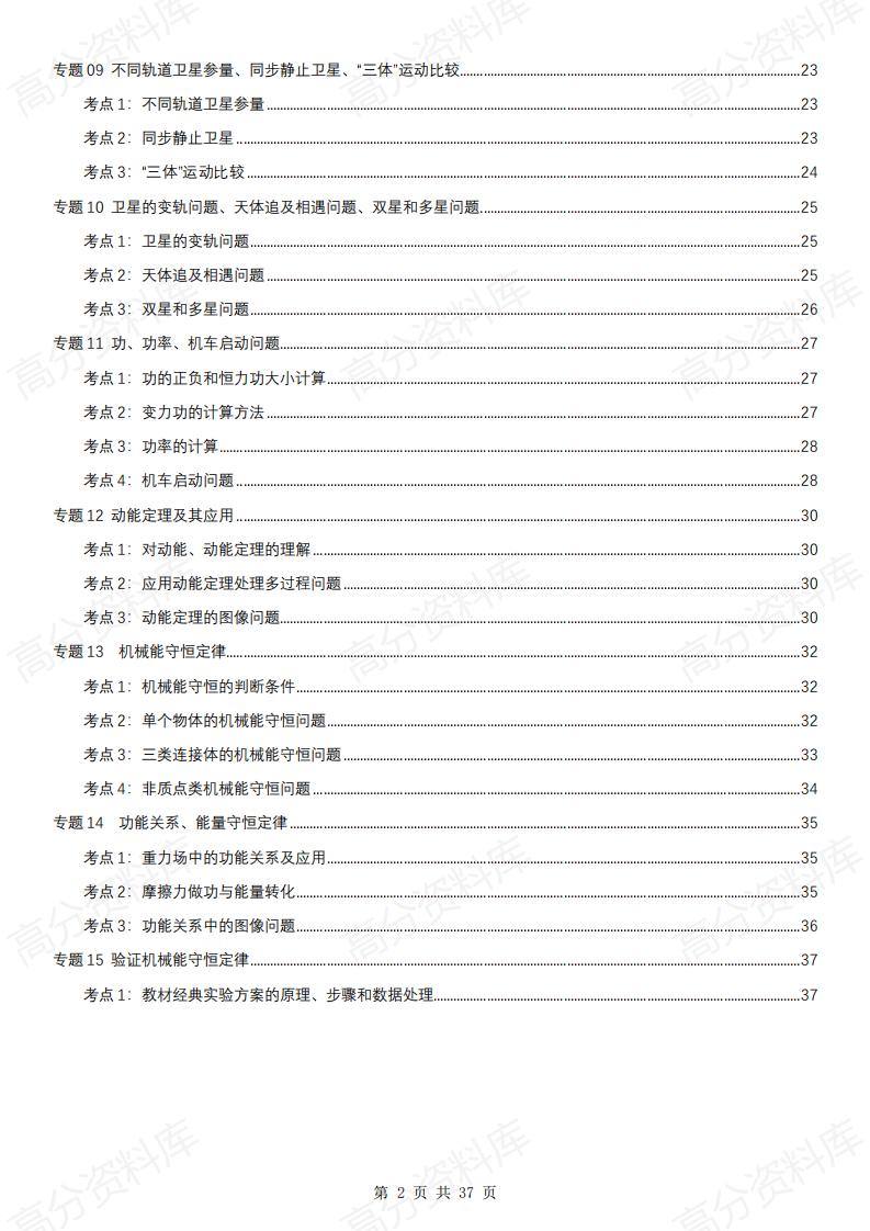 高中物理 | 2025新高一必修二知识考点清单插图高中物理1