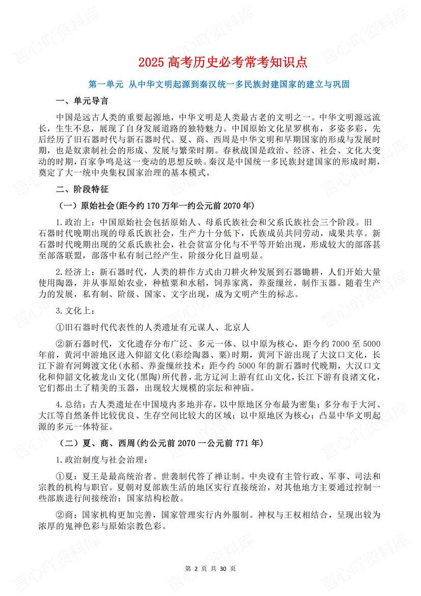 高中历史 | 高考复习常考知识汇编20单元插图高中历史1