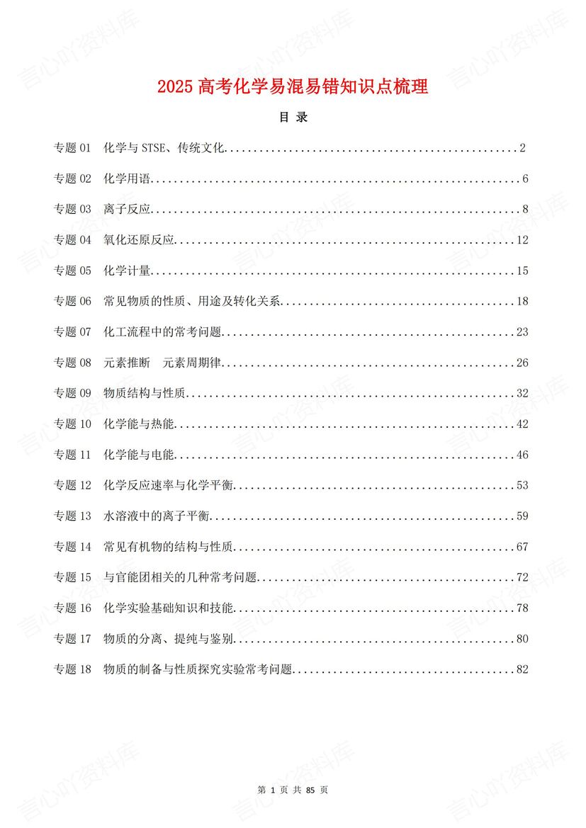 高中化学 | 必修选必易错易混知识汇总梳理 - 言心吖资料库-言心吖资料库