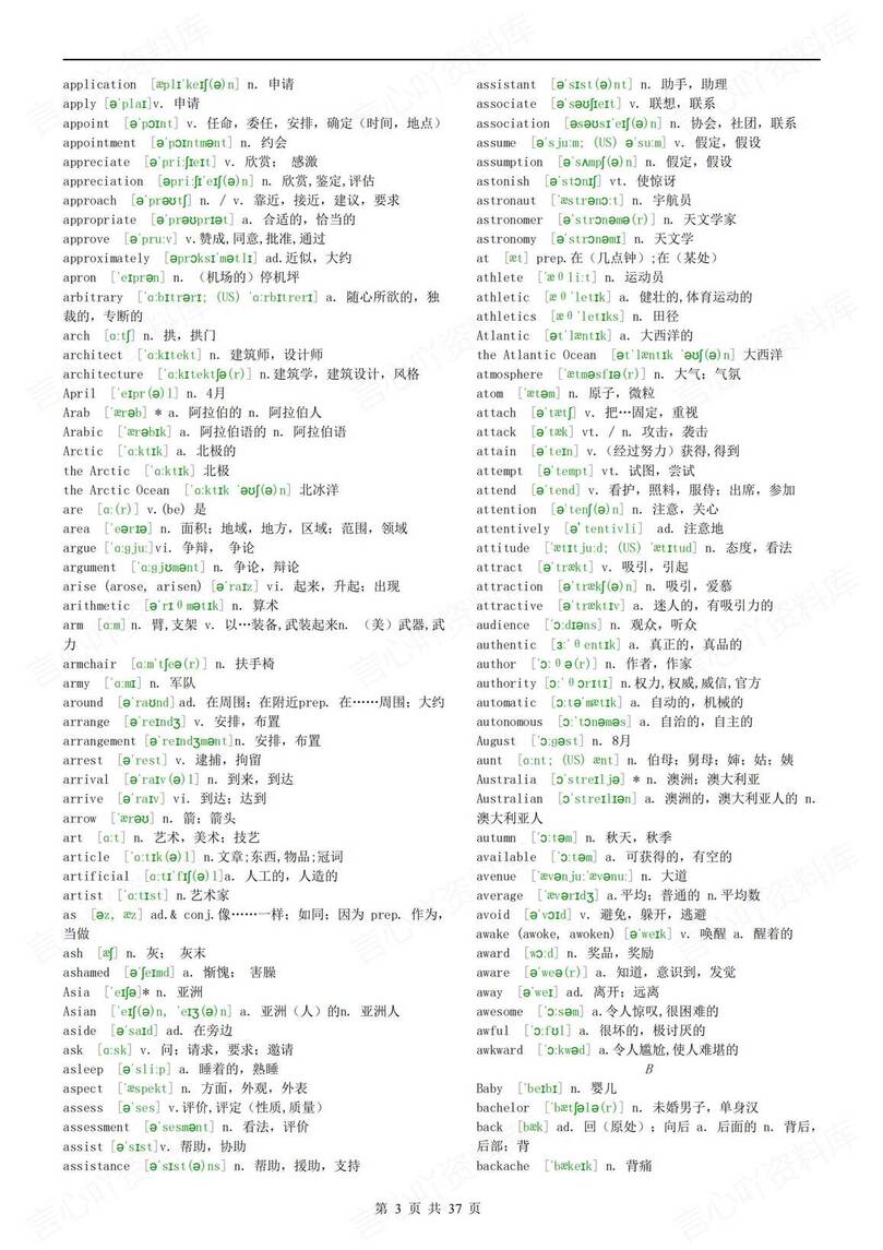 高中英语 | 高考考纲3500次总表AZ音标插图高中英语2