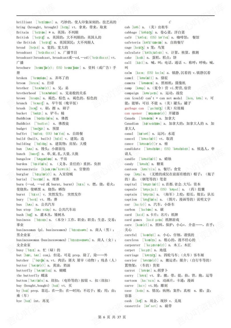 高中英语 | 高考考纲3500次总表AZ音标插图高中英语5