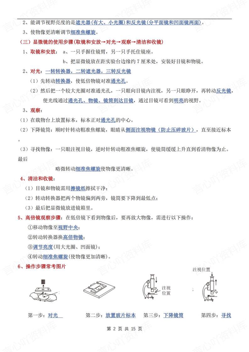初中生物-七年级上30个高频考点梳理新人教初一上专项默写背诵插图初中生物1