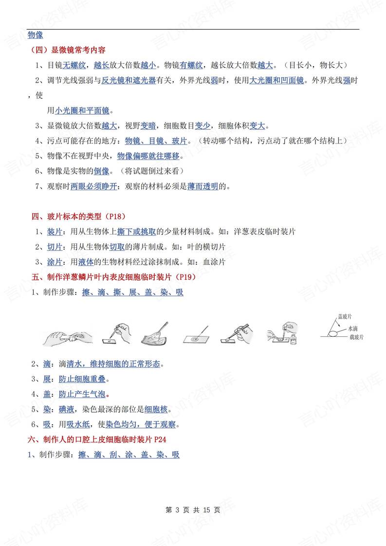初中生物-七年级上30个高频考点梳理新人教初一上专项默写背诵插图初中生物2