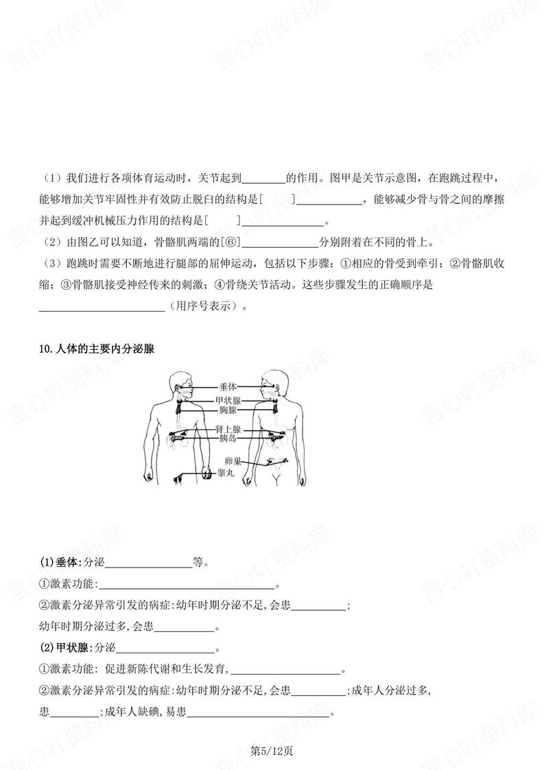 初中生物-八年级上16个常考识图知识汇总新人教初二上专题含答案插图初中生物4