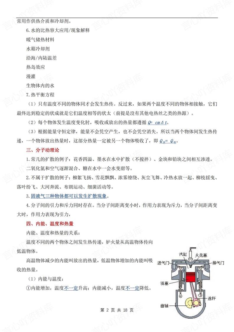 初中物理-九上期末21个考点知识梳理汇总人教版初三上复习插图初中物理1