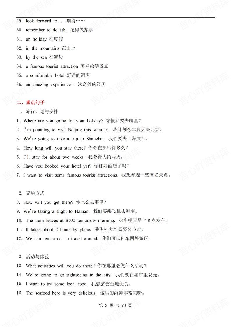 初中英语-八年级上短语/句子/语法知识汇总新人教初二上插图初中英语1