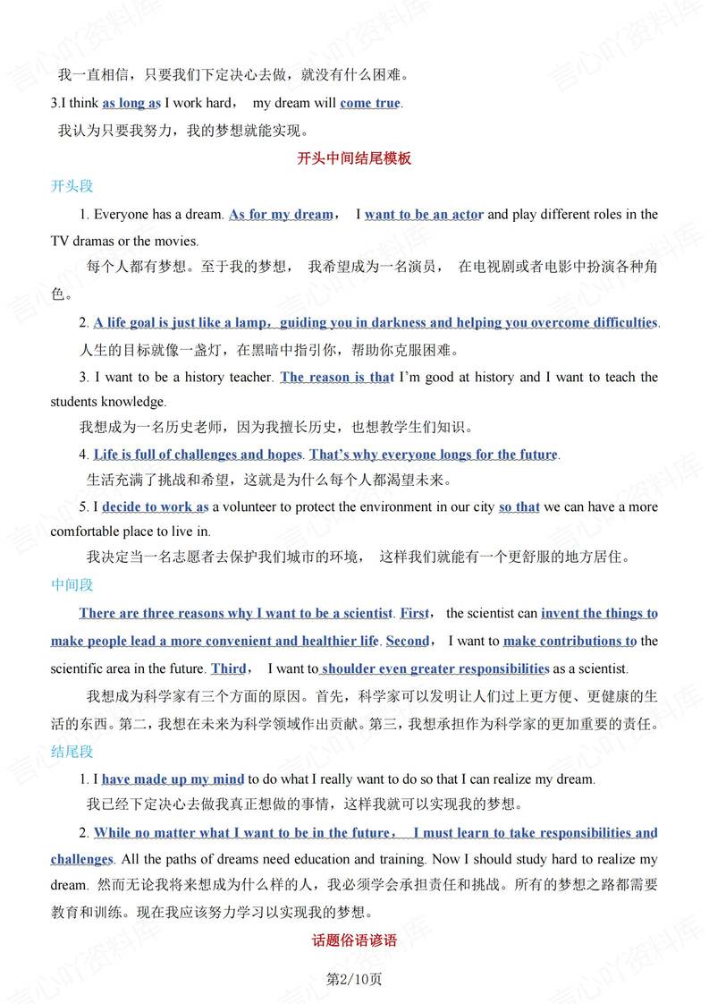 初中英语-八年级上单元作文知识梳理仁爱初二上专项（全）插图初中英语1