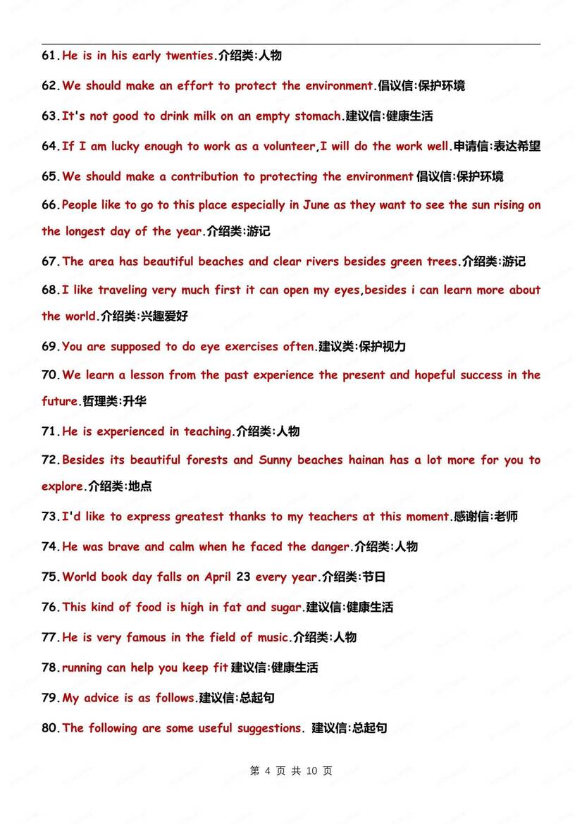 初中英语-中考作文202条写作常用句子总结中考英语专项归纳（全）插图初中英语3