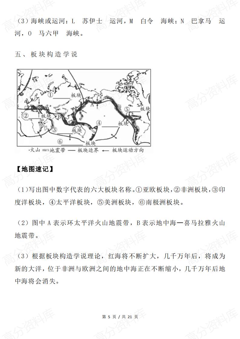 高中地理 | 区域地理重难点地图填充训练插图高中地理4