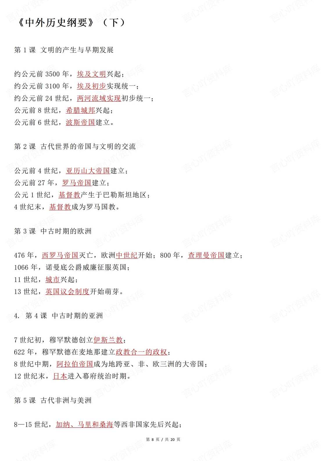 高中历史 | 必修中外纲要上下时间空间知识插图高中历史4