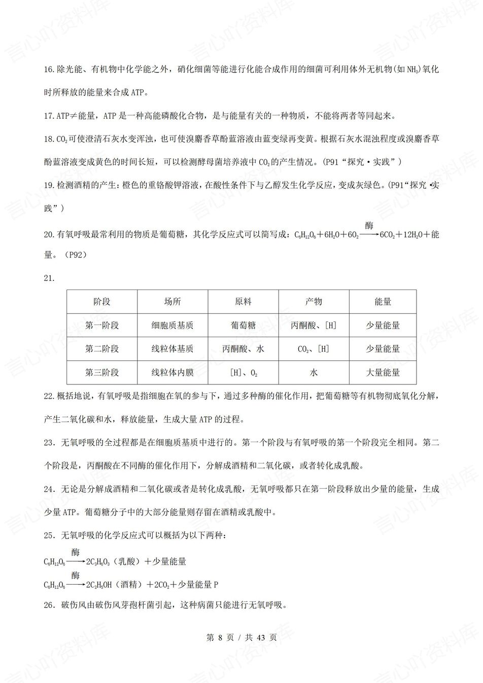 高中生物 | 考前专题复习18大专题知识归纳插图高中生物4