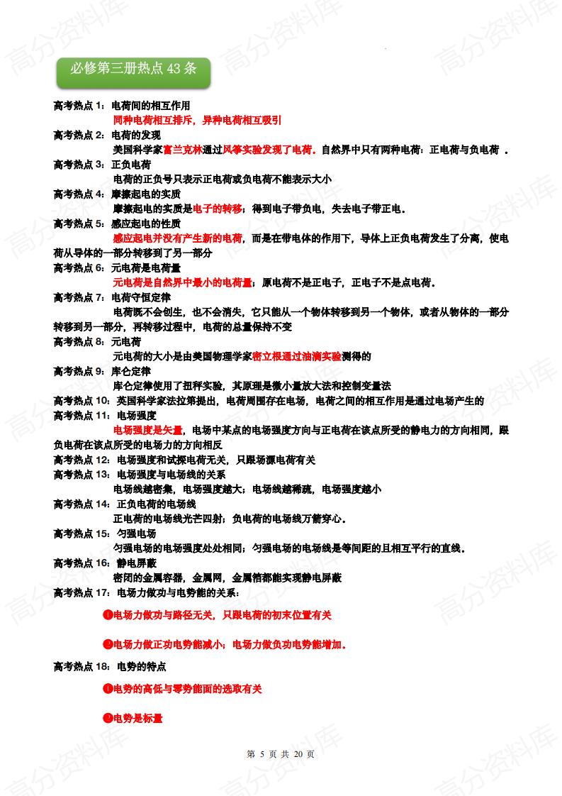 高中物理 | 高考复习热点知识综合复习插图高中物理4