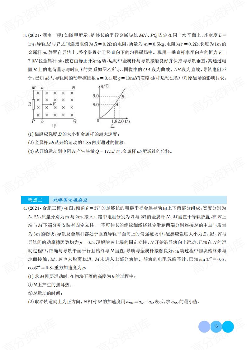高中物理 | 电磁感应综合计算考点题型归纳插图高中物理5