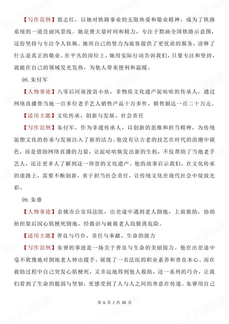 高中语文 | 高考作文时事素材金句段落人物插图高中语文5