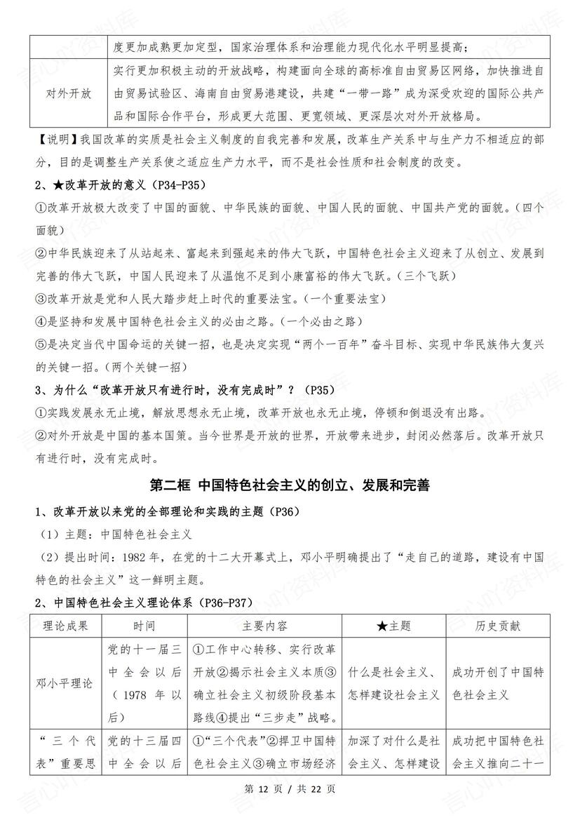 高中政治 | 必修一《中特》知识点总结主干插图高中政治5