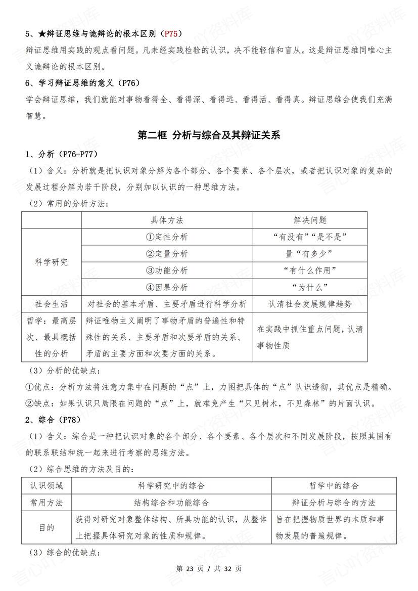 高中政治 | 选修三逻辑与思维知识点总结插图高中政治5