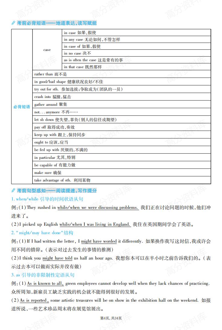 高中英语-北师大版必修123+选修123重难点速记插图高中英语3