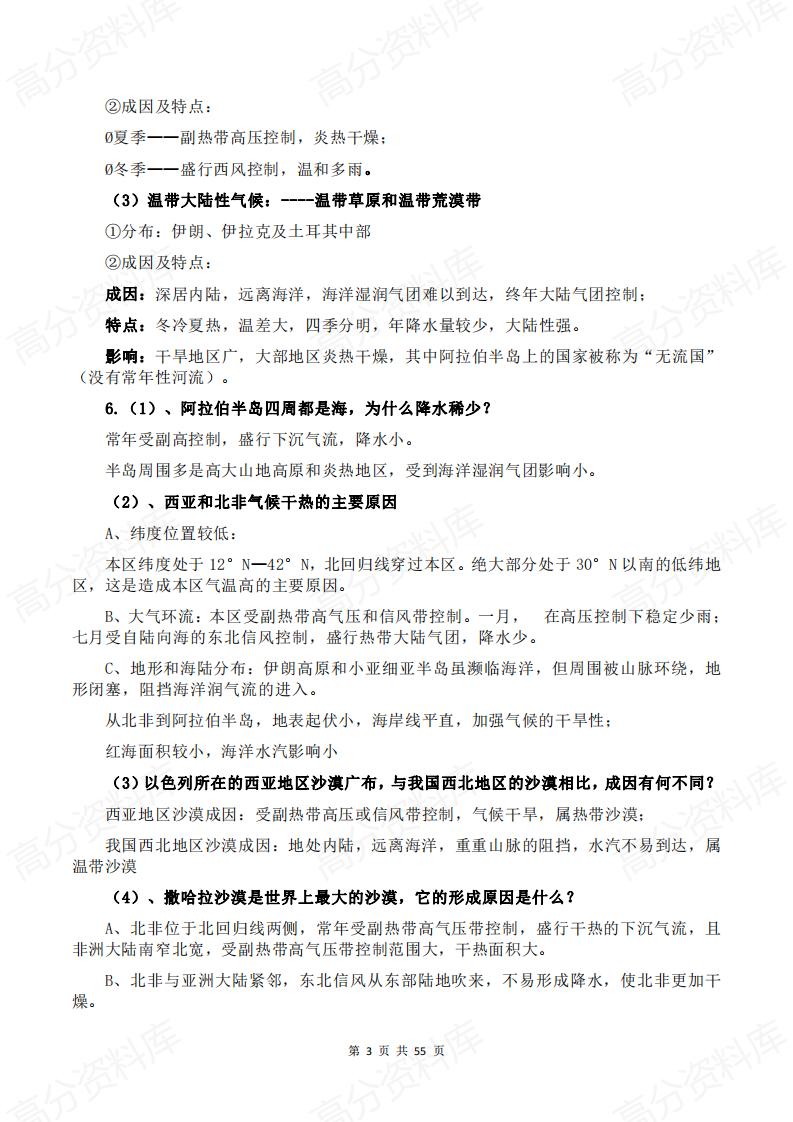 高中地理-2025高考地理复习背默纲要插图高中地理2