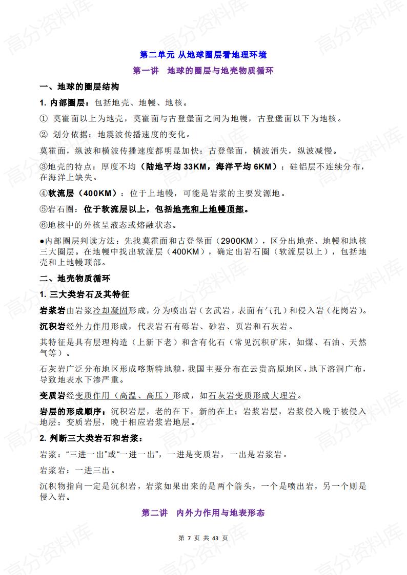 高中地理-2025高考地理一轮复习必背知识点整理插图高中地理6