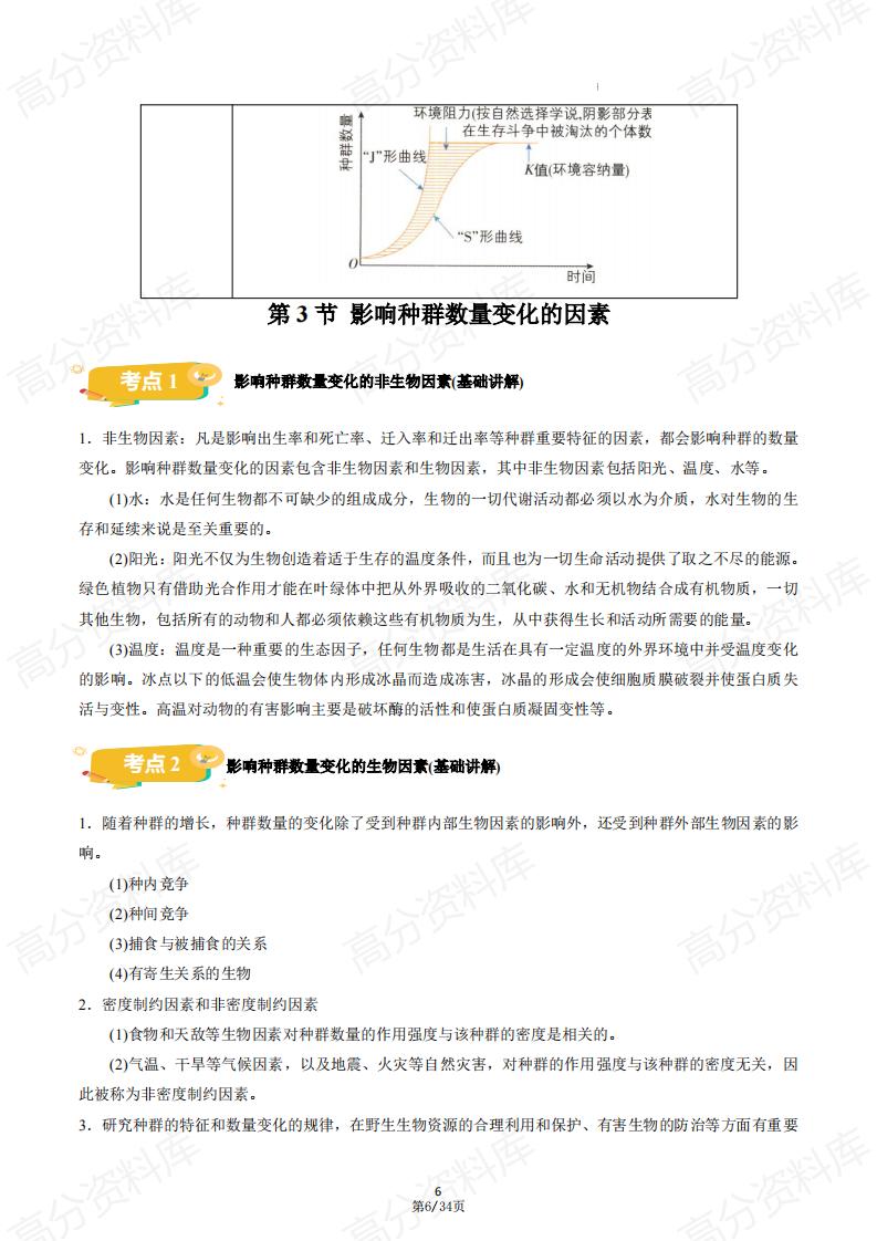 高中生物 | 2025新高二上选修二同步知识清单插图高中生物4