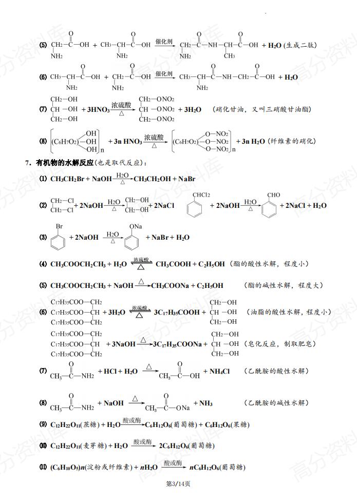 高中化学 | 7类有机反应方程式汇总梳理插图高中化学2