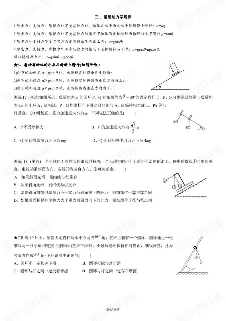高中物理 | 常见二级结论针对性练习基础梳理插图高中物理5