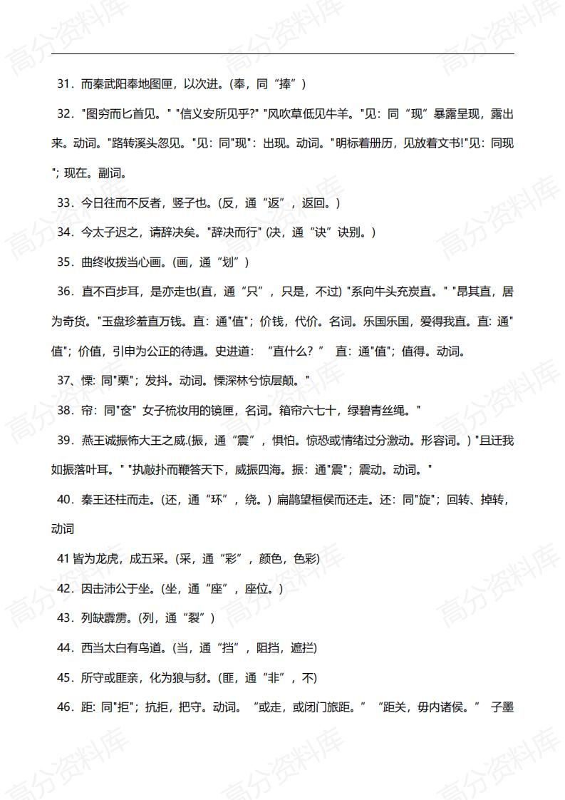 高中语文-高考语文266个文言文通假字大全插图高中语文4