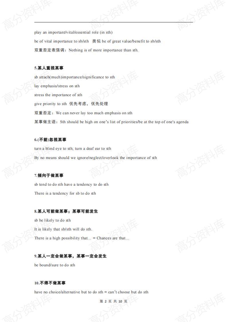 高中英语-高考英语作文必备“万金油”词组及句型插图高中英语1