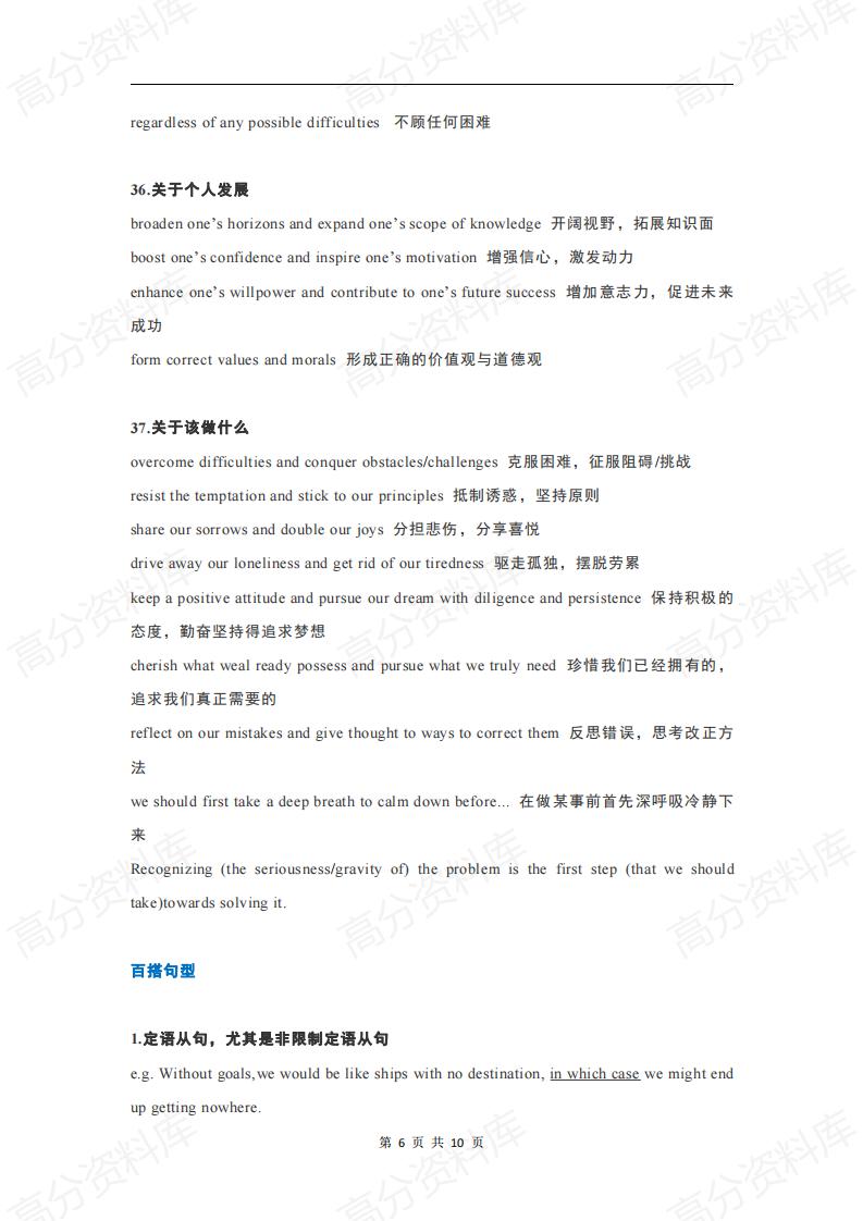 高中英语-高考英语作文必备“万金油”词组及句型插图高中英语5