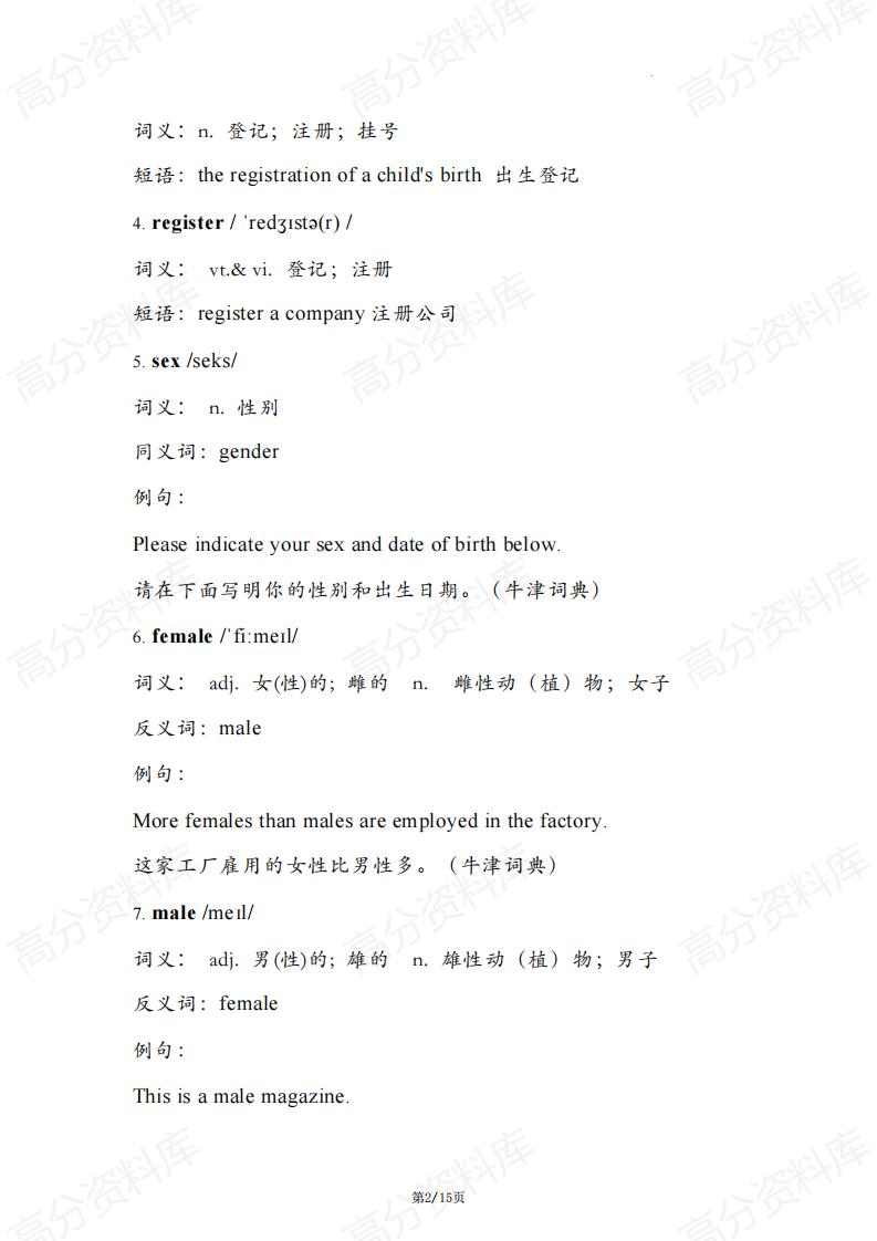 高中英语-人教版高中英语必修一单词汇总（2019版）插图高中英语1