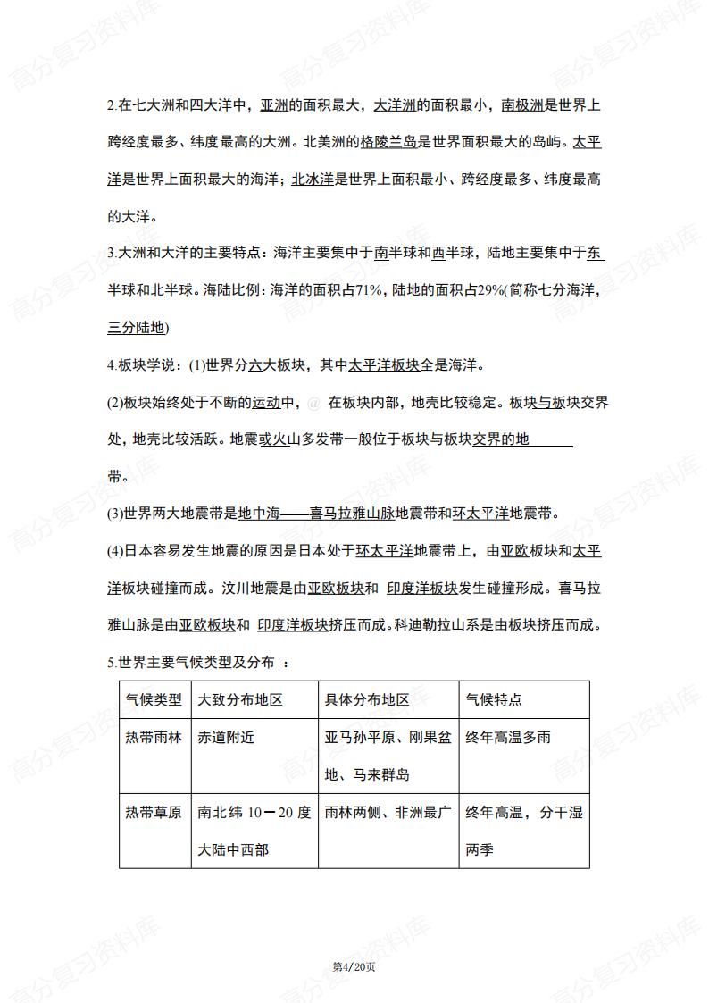 初中地理-会考结业考知识点总结插图初中地理3