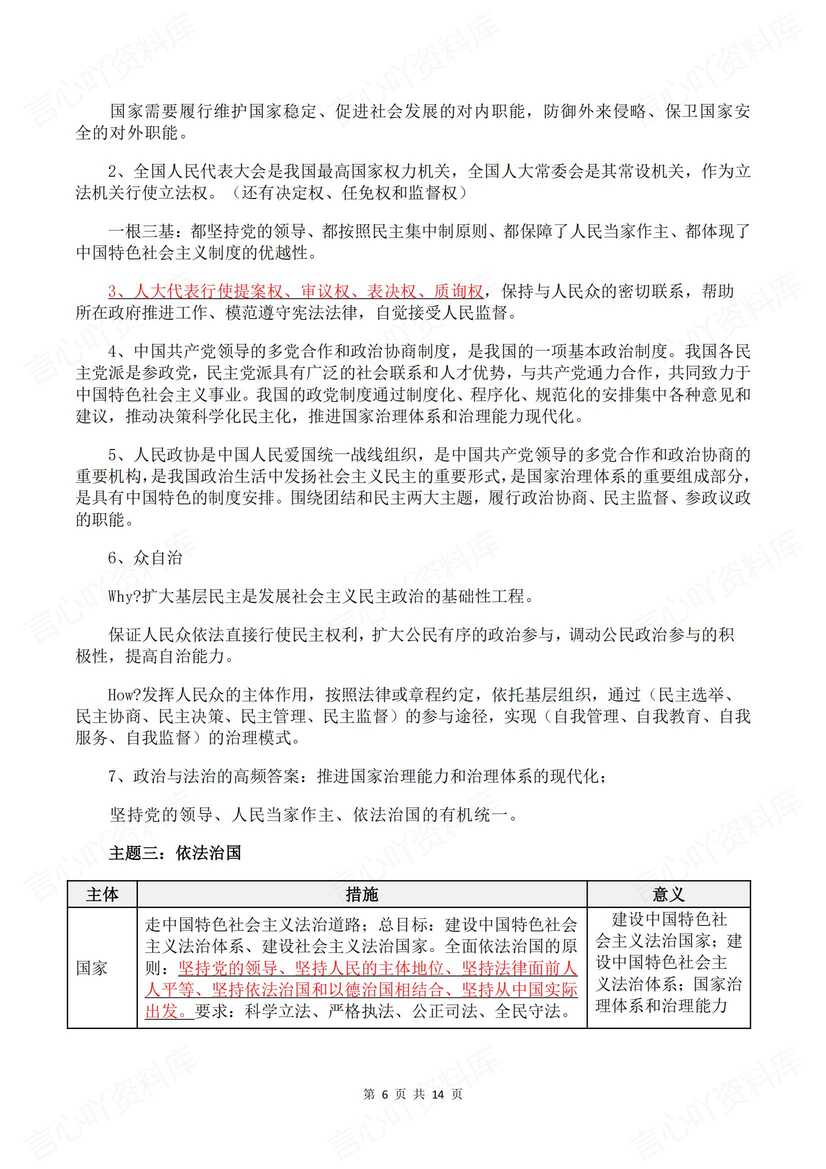 高中政治 | 全七册必选修精简知识高考复习插图高中政治5