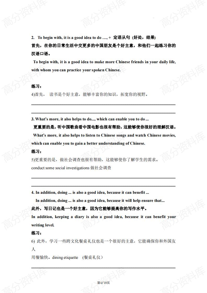 高中英语-应用文写作模板及常用句型积累插图高中英语3