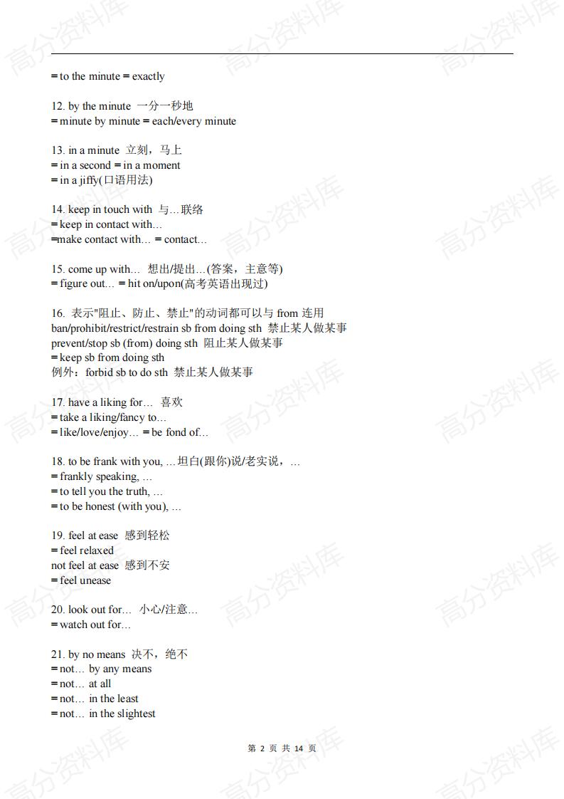 高中英语-157组词块同义转换插图高中英语1