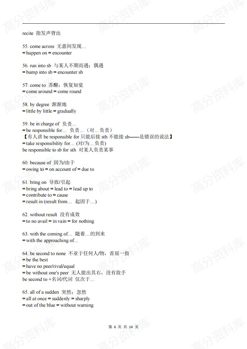 高中英语-157组词块同义转换插图高中英语5