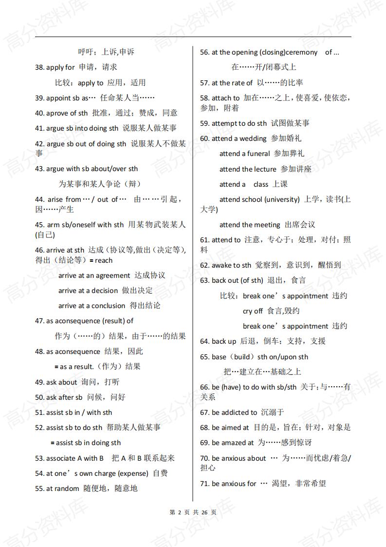 高中英语-1000个新教材高中英语短语大汇总插图高中英语1
