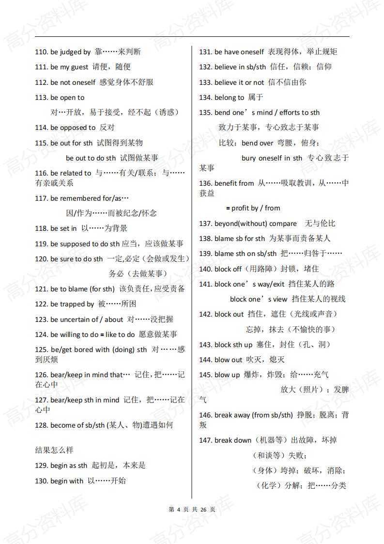 高中英语-1000个新教材高中英语短语大汇总插图高中英语3