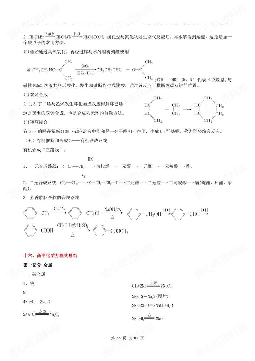 高中化学-2025高考冲刺三轮复习知识清单插图高中化学8