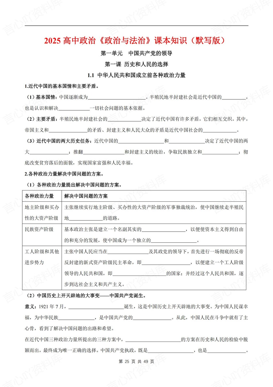 高中政治-必修三单元知识考点归纳汇总《政治与法治》背诵默写版插图高中政治7