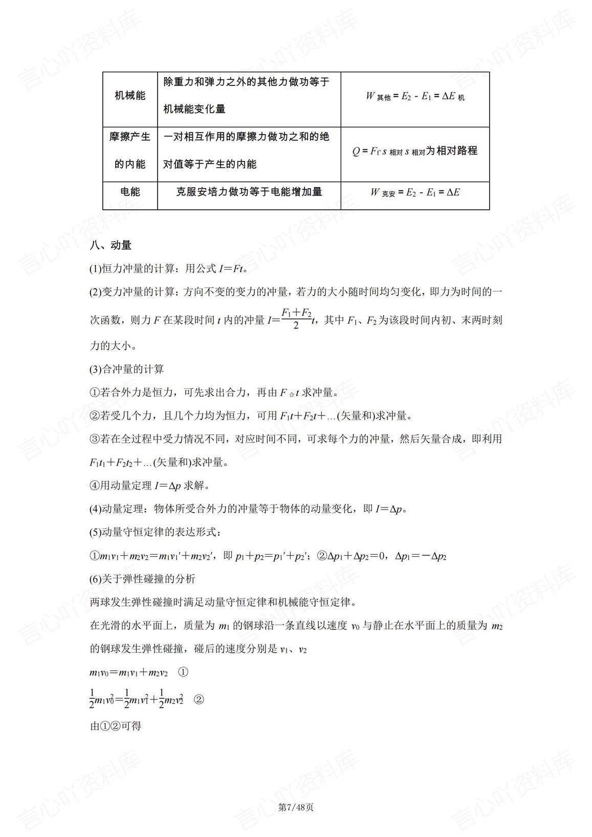 高中物理-2025版物理基本概念/规律/模型及结论回顾总结插图高中物理6