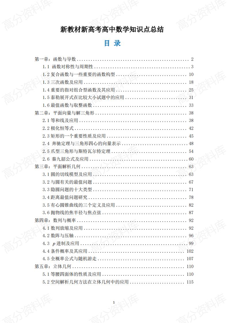 高中数学-新教材新高考高中数学知识点总结-言心吖资料库
