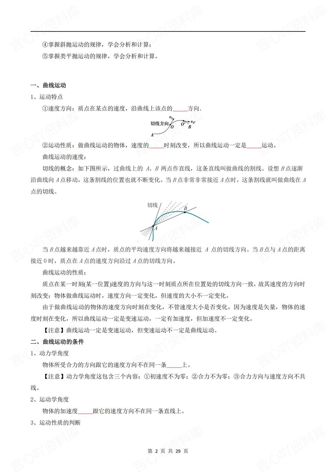 高中物理-2025高考物理《曲线运动》专题训练（含答案解析）插图高中物理1