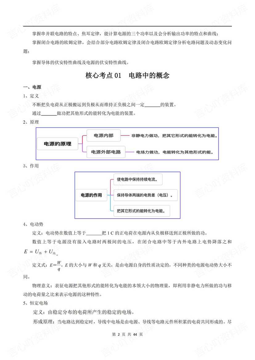 高中物理 | 高考恒定电流专项知识梳理练习插图高中物理1