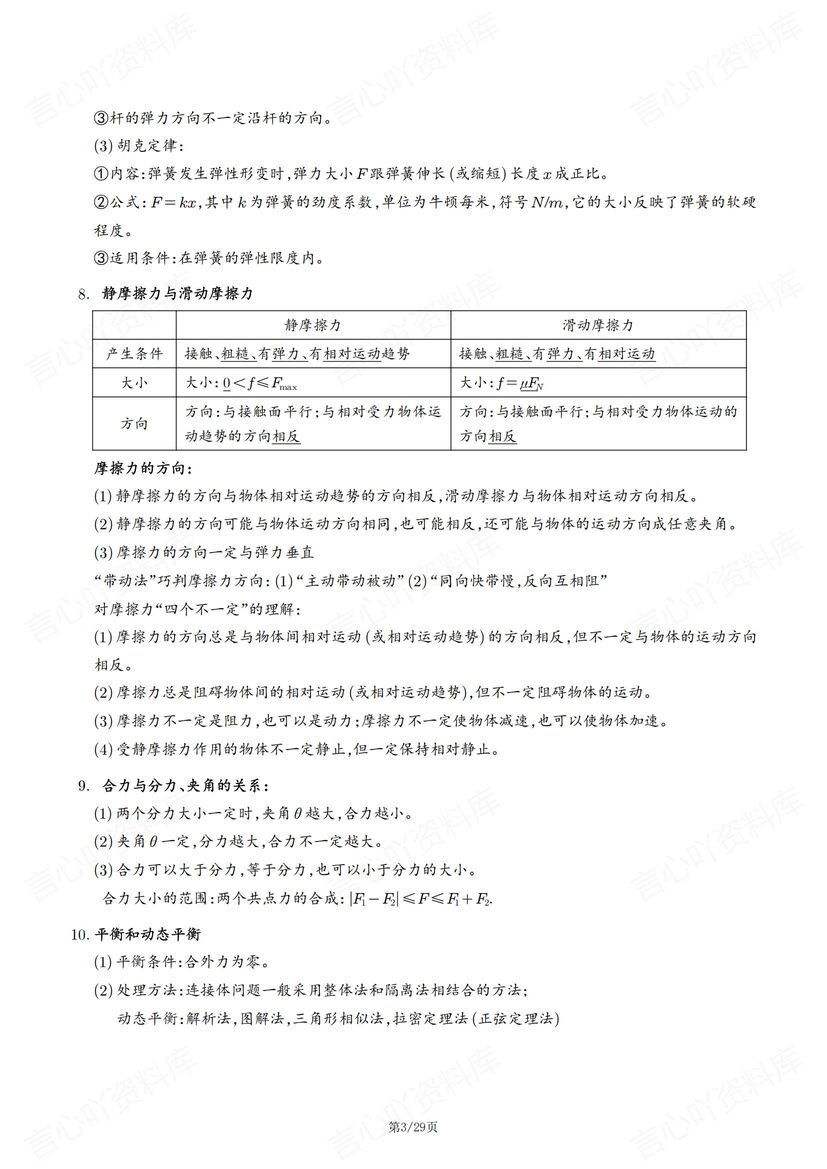 高中物理 | 127条考前知识清单教材提炼必插图高中物理1